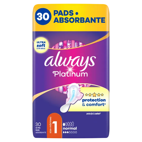 Always Platinum Normal Szárnyas Egészségügyi Betét, 30 db termékhez kapcsolódó kép