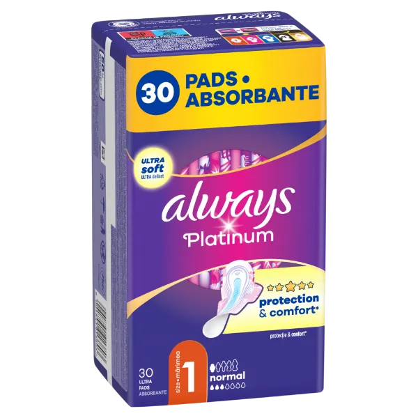 Always Platinum Normal Szárnyas Egészségügyi Betét, 30 db termékhez kapcsolódó kép