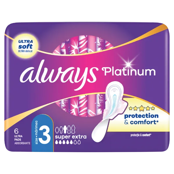 Always Platinum Night (3-as méret) Szárnyas Egészségügyi Betét, 6 db termékhez kapcsolódó kép