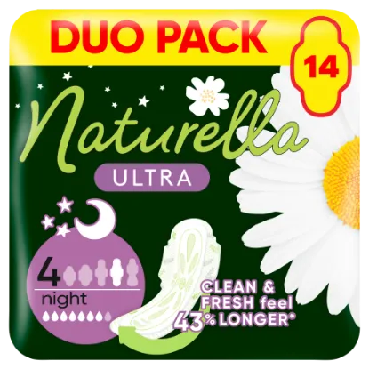 Naturella Ultra Szárnyas Betét, Night (4-es méret) Méret, 14 db termékhez kapcsolódó kép
