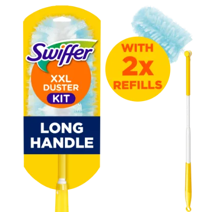 Swiffer XXL Trap & Lock Padló Portalanító Készlet (1 db Nyél + 2 db Portalanító-Kendő Utántöltő) termékhez kapcsolódó kép