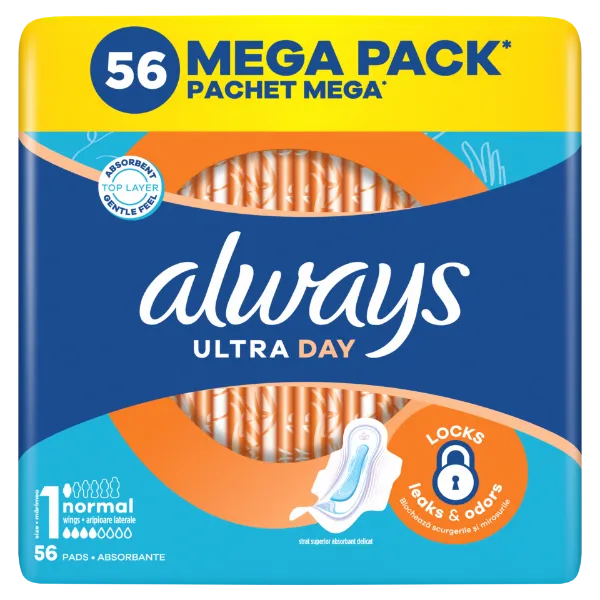 Always Ultra Day Normal Egészségügyi Betét (1-es Méret) Szárnyas Betét x 56] termékhez kapcsolódó kép