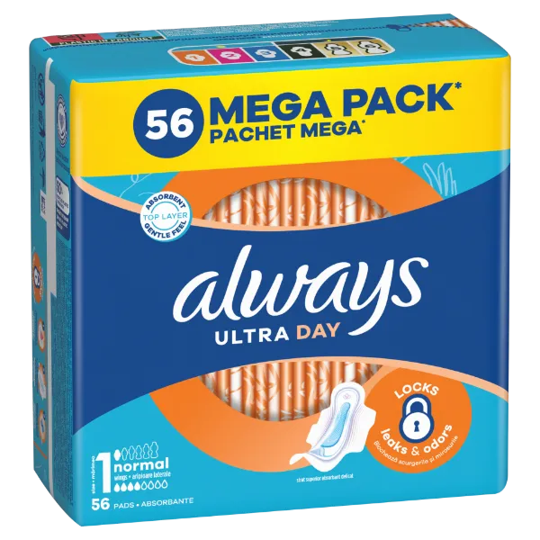 Always Ultra Day Normal Egészségügyi Betét (1-es Méret) Szárnyas Betét x 56] termékhez kapcsolódó kép