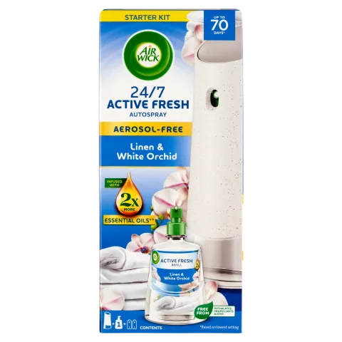 Air Wick Active Fresh Pamut és Fehér Orchidea készülék és utántöltő 228 ml termékhez kapcsolódó kép