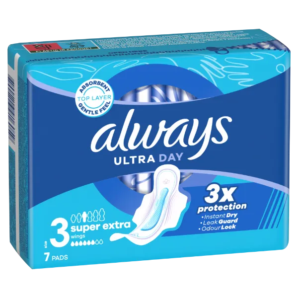 Always Ultra Super Extra Egészségügyi Betét (3-as Méret) Szárnyas Betét x 7] termékhez kapcsolódó kép