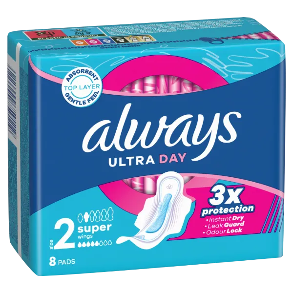 Always Ultra Day Super Egészségügyi Betét (2-es Méret) Szárnyas Betét x 8] termékhez kapcsolódó kép