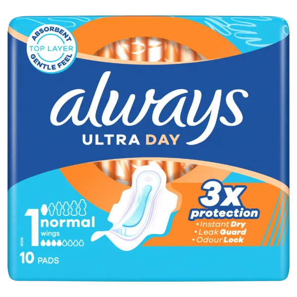 Always Ultra Day Normal Egészségügyi Betét (1-es Méret) Szárnyas Betét x 10] termékhez kapcsolódó kép