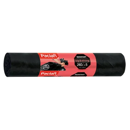 Paclan Big&Strong fekete szemeteszsák 240l (*5zsák) 112cm*140cm 30my termékhez kapcsolódó kép