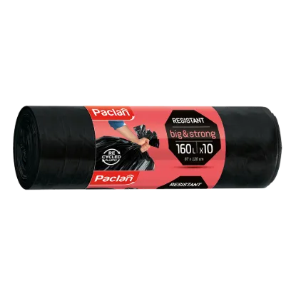 Paclan Big&Strong fekete szemeteszsák 160l (*10zsák) 87cm*120cm 30my termékhez kapcsolódó kép
