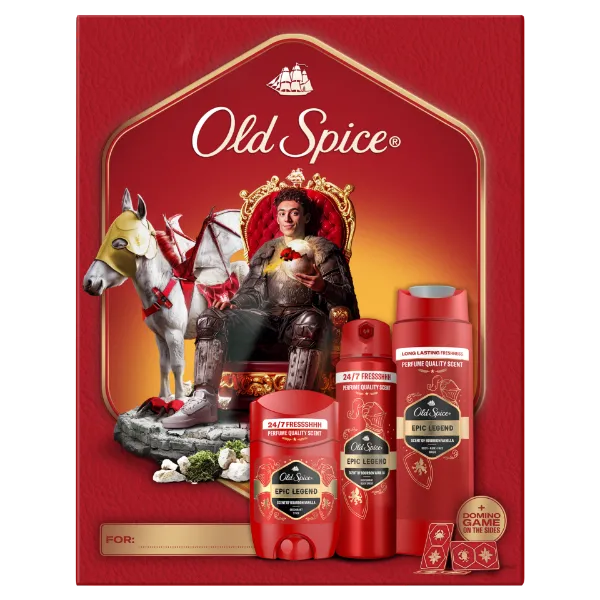 Old Spice Knight Ajándékszett Epic Legend Stift Dezodorral, Spray-vel és Tusfürdővel termékhez kapcsolódó kép
