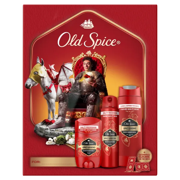 Old Spice Knight Ajándékszett Epic Legend Stift Dezodorral, Spray-vel és Tusfürdővel termékhez kapcsolódó kép