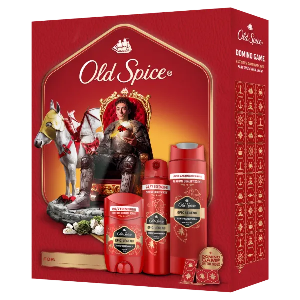 Old Spice Knight Ajándékszett Epic Legend Stift Dezodorral, Spray-vel és Tusfürdővel termékhez kapcsolódó kép