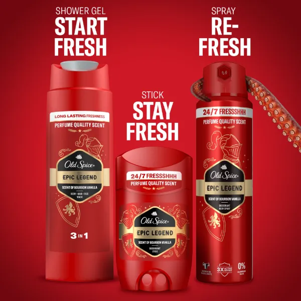 Old Spice Knight Ajándékszett Epic Legend Stift Dezodorral, Spray-vel és Tusfürdővel termékhez kapcsolódó kép