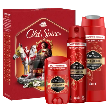 Old Spice Knight Ajándékszett Epic Legend Stift Dezodorral, Spray-vel és Tusfürdővel termékhez kapcsolódó kép