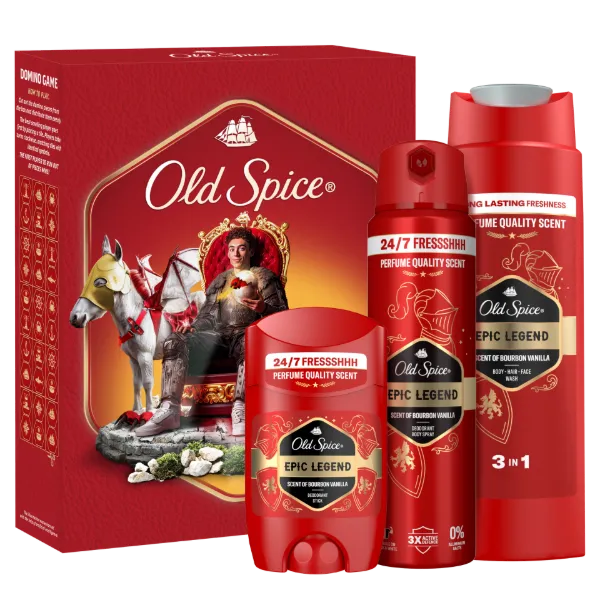 Old Spice Knight Ajándékszett Epic Legend Stift Dezodorral, Spray-vel és Tusfürdővel termékhez kapcsolódó kép