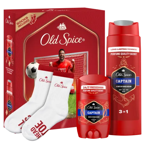 Old Spice Footballer Ajándékszett Captain Stift Dezodorral, Tusfürdővel és Zoknival termékhez kapcsolódó kép
