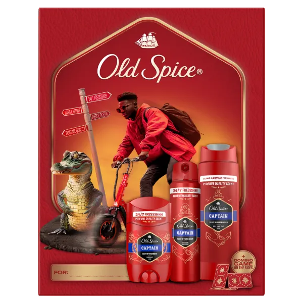 Old Spice Ajándékszett Captain Stift Dezodorral, Spray-vel és Tusfürdővel termékhez kapcsolódó kép