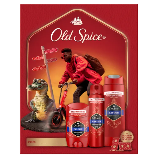 Old Spice Ajándékszett Captain Stift Dezodorral, Spray-vel és Tusfürdővel termékhez kapcsolódó kép