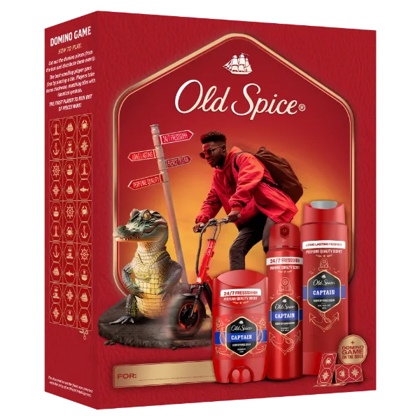 Old Spice Ajándékszett Captain Stift Dezodorral, Spray-vel és Tusfürdővel termékhez kapcsolódó kép
