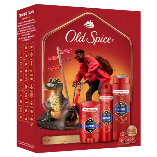 Old Spice Ajándékszett Captain Stift Dezodorral, Spray-vel és Tusfürdővel termékhez kapcsolódó kép