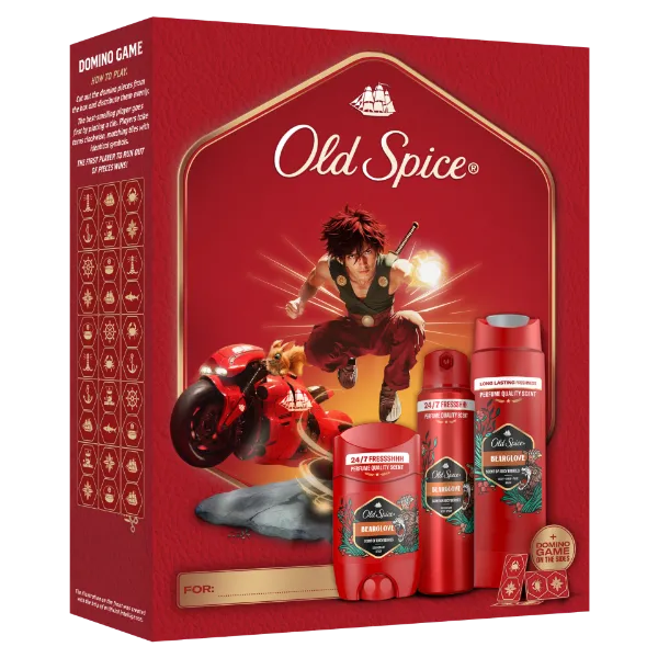 Old Spice Anime Ajándékszett Bearglove Stift Dezodorral, Spray-vel és Tusfürdővel termékhez kapcsolódó kép