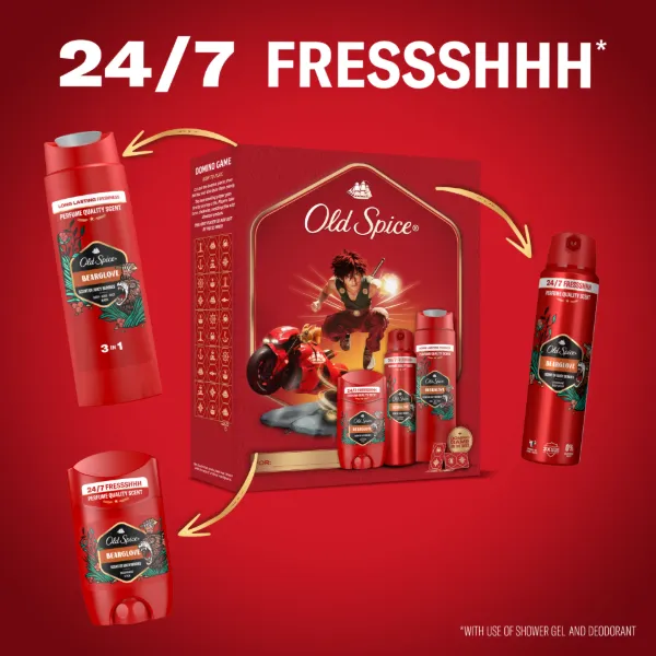 Old Spice Anime Ajándékszett Bearglove Stift Dezodorral, Spray-vel és Tusfürdővel termékhez kapcsolódó kép