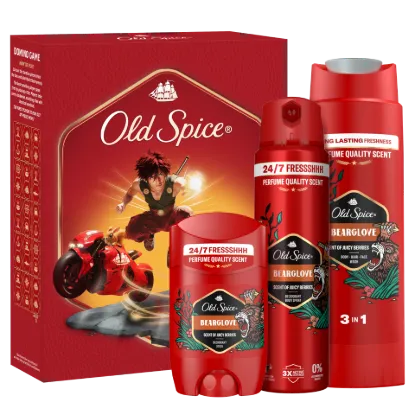 Old Spice Anime Ajándékszett Bearglove Stift Dezodorral, Spray-vel és Tusfürdővel termékhez kapcsolódó kép