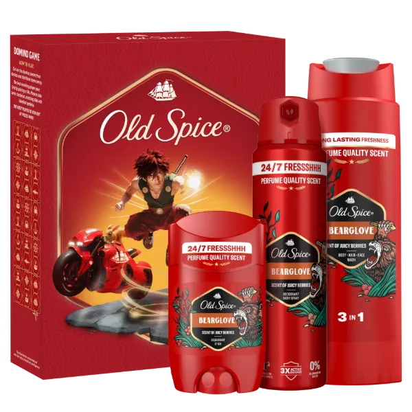 Old Spice Anime Ajándékszett Bearglove Stift Dezodorral, Spray-vel és Tusfürdővel termékhez kapcsolódó kép