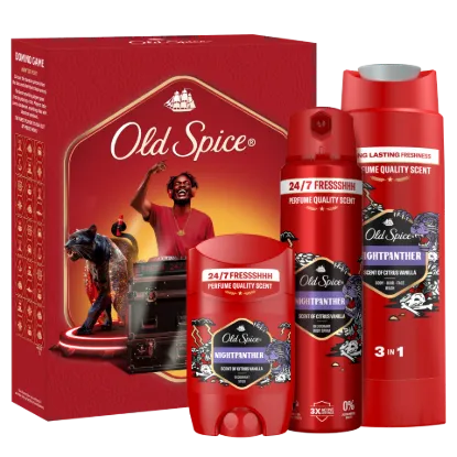 Old Spice DJ Ajándékszett Night Panther Stift Dezodorral, Spray-vel és Tusfürdővel termékhez kapcsolódó kép