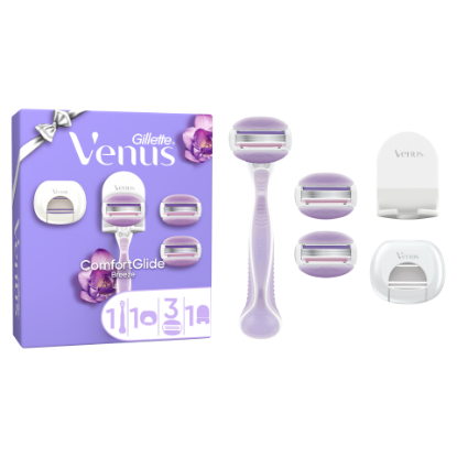 Venus ComfortGlide Breeze Női Borotva – 3 db Borotvabetét + Zuhanyzóban Rögzíthető Tartó+Pengefedél termékhez kapcsolódó kép