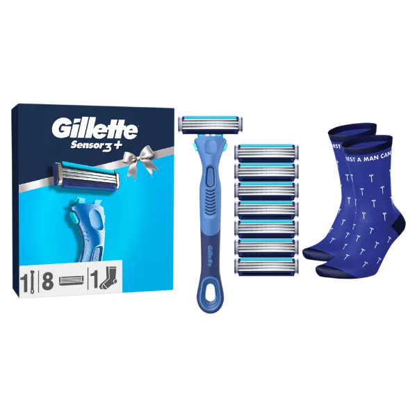 Gillette Sensor 3+ Kényelem Cserélhető Fejes Férfi Borotva Ergonomikus Markolattal és Borotvabetétel termékhez kapcsolódó kép