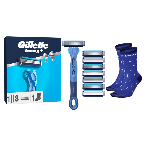 Gillette Sensor 3+ Kényelem Cserélhető Fejes Férfi Borotva Ergonomikus Markolattal és Borotvabetétel termékhez kapcsolódó kép