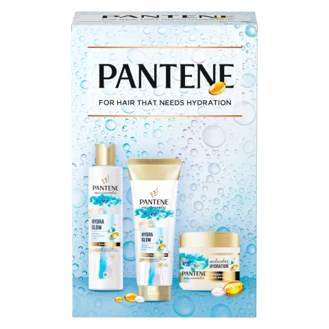 Pantene Hydra Glow sampon ajándékcsomag (sampon 250ml+balzsam 160ml+maszk 300ml) termékhez kapcsolódó kép