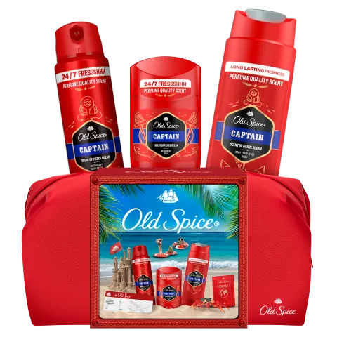 Old Spice Captain Ajándékszett Kozmetikai Táskában Stift Dezodorral, Spray-vel és Tusfürdővel termékhez kapcsolódó kép