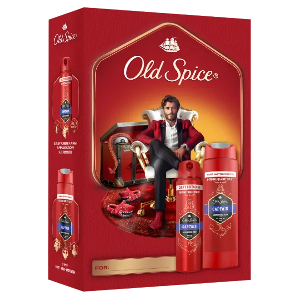 Old Spice Gentleman Ajándékszett Captain Deo Spray-vel és Tusfürdővel termékhez kapcsolódó kép