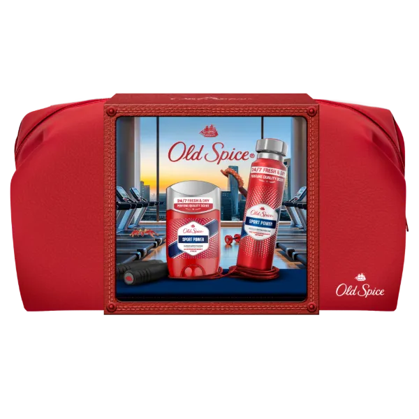 Old Spice Sport Power Ajándékszett Kozmetikai Táskában Izzadásgátló Stift Dezodorral és Spray-vel termékhez kapcsolódó kép