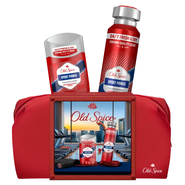 Old Spice Sport Power Ajándékszett Kozmetikai Táskában Izzadásgátló Stift Dezodorral és Spray-vel termékhez kapcsolódó kép