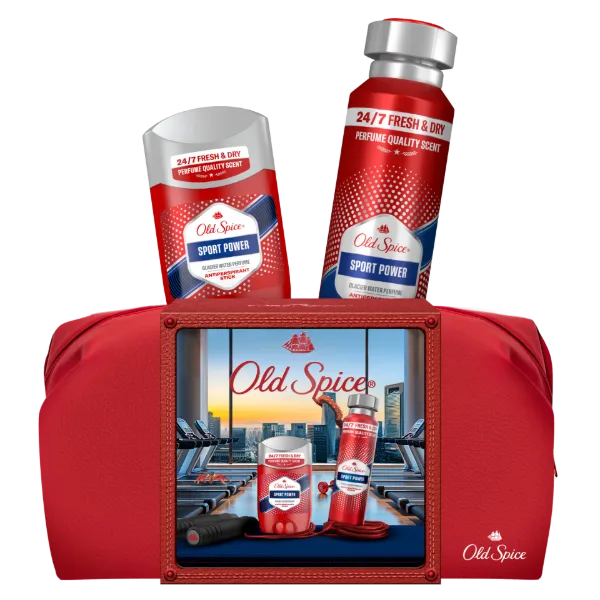 Old Spice Sport Power Ajándékszett Kozmetikai Táskában Izzadásgátló Stift Dezodorral és Spray-vel termékhez kapcsolódó kép