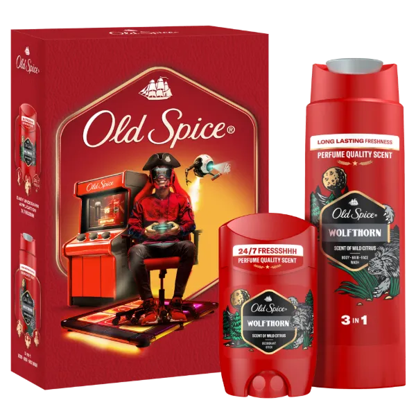 Old Spice Gamer Ajándékszett Wolfthorn Stift Dezodorral és Tusfürdővel termékhez kapcsolódó kép
