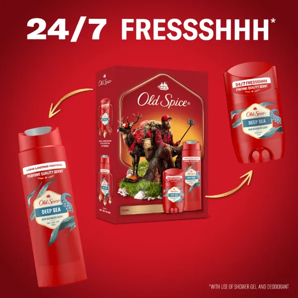 Old Spice Outdoor Explorer Ajándékszett Deep Sea Stift Dezodorral és Tusfürdővel termékhez kapcsolódó kép
