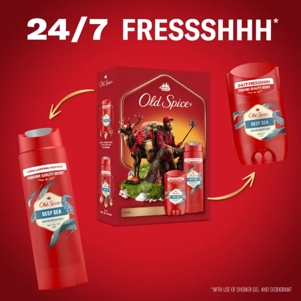 Old Spice Outdoor Explorer Ajándékszett Deep Sea Stift Dezodorral és Tusfürdővel termékhez kapcsolódó kép
