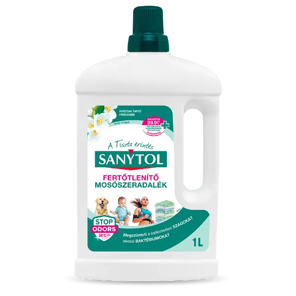 Sanytol Fehér Virágok klórmentes fertőtlenítő mosószeradalék 22 mosás 1 l termékhez kapcsolódó kép