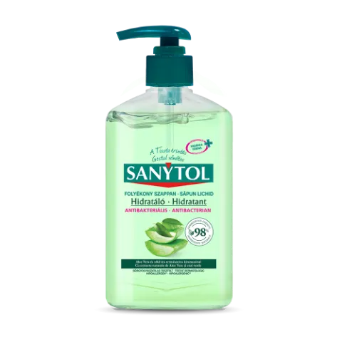 Sanytol Antibakteriális Folyékony Szappan Zöld Tea és aloe vera 250ml termékhez kapcsolódó kép