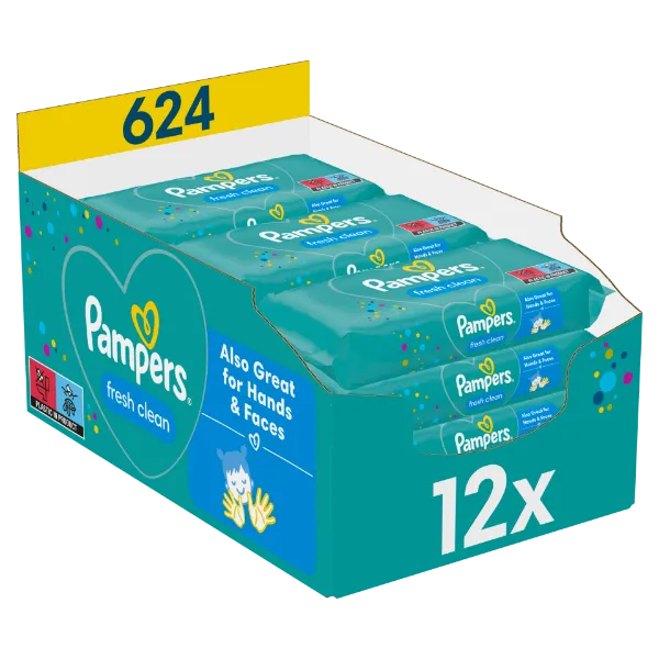 Pampers Fresh Clean Nedves Törlőkendő, 1 csomag = 624 db termékhez kapcsolódó kép