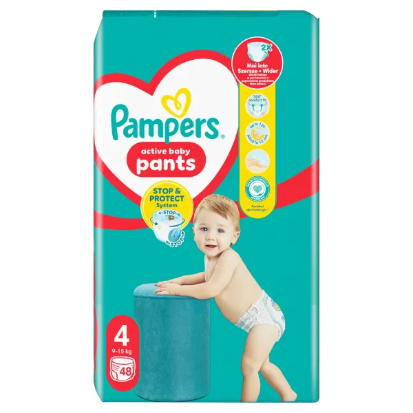 Pampers Pants Bugyipelenka, Méret: 4, 48 db pelenka, 9kg-15kg termékhez kapcsolódó kép