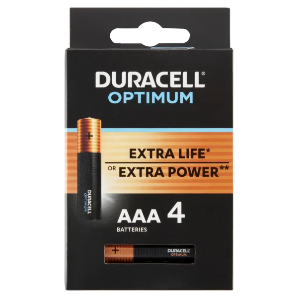 Duracell Optimum AAA MX2400 1,5 V alkáli elemek 4 db termékhez kapcsolódó kép