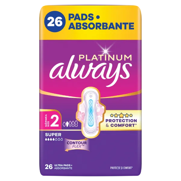 Always Platinum Egészségügyi Betét Super (2-es méret), 26 db Betét termékhez kapcsolódó kép