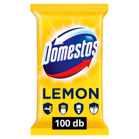 Domestos Lemon Fresh fertőtlenítő törlőkendő 100 db termékhez kapcsolódó kép