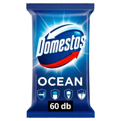 Domestos Ocean Fresh fertőtlenítő törlőkendő 60 db termékhez kapcsolódó kép