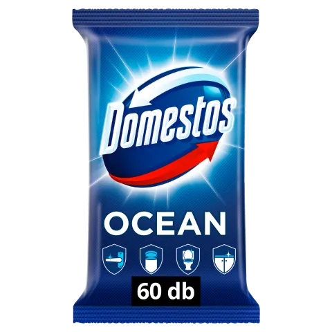 Domestos Ocean Fresh fertőtlenítő törlőkendő 60 db termékhez kapcsolódó kép